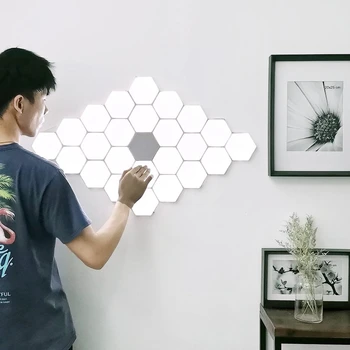 

Modern Helios Touch Modular Sensitive Honeycomb Modular Assembly Helios Wall Lamps Quantum Lamp Magnetic Wall Light Home Decor