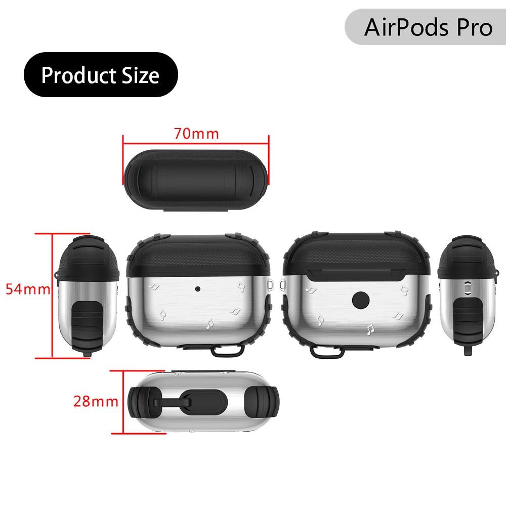 Металлический силиконовый защитный чехол для AirPods Pro Чехол Беспроводной Bluetooth