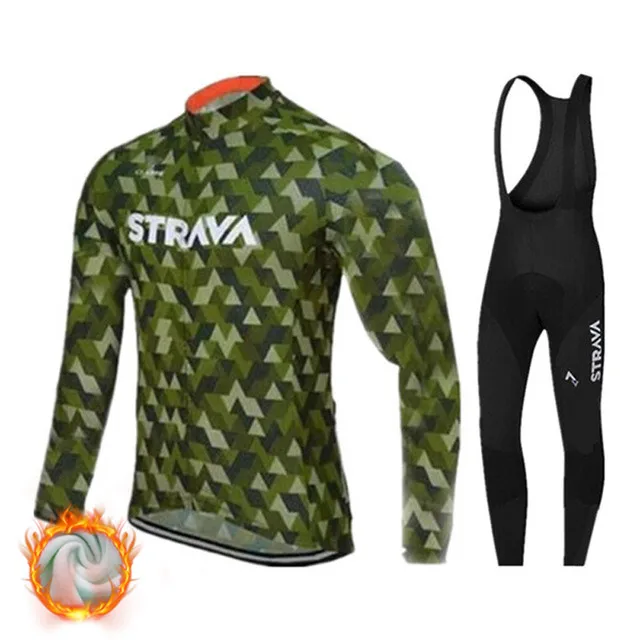 Strava теплая Зимняя Теплая Флисовая велосипедная одежда, мужская Трикотажная форма, костюм для езды на велосипеде, MTB Одежда, комбинезон, комплекты
