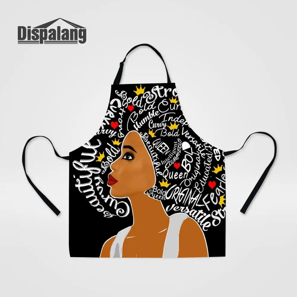 

Dispalang Scarves Women Kitchen Apron African Girl Printing Adjustable Bib Aprons For Cokking High Quality Chef Cooking Clothes