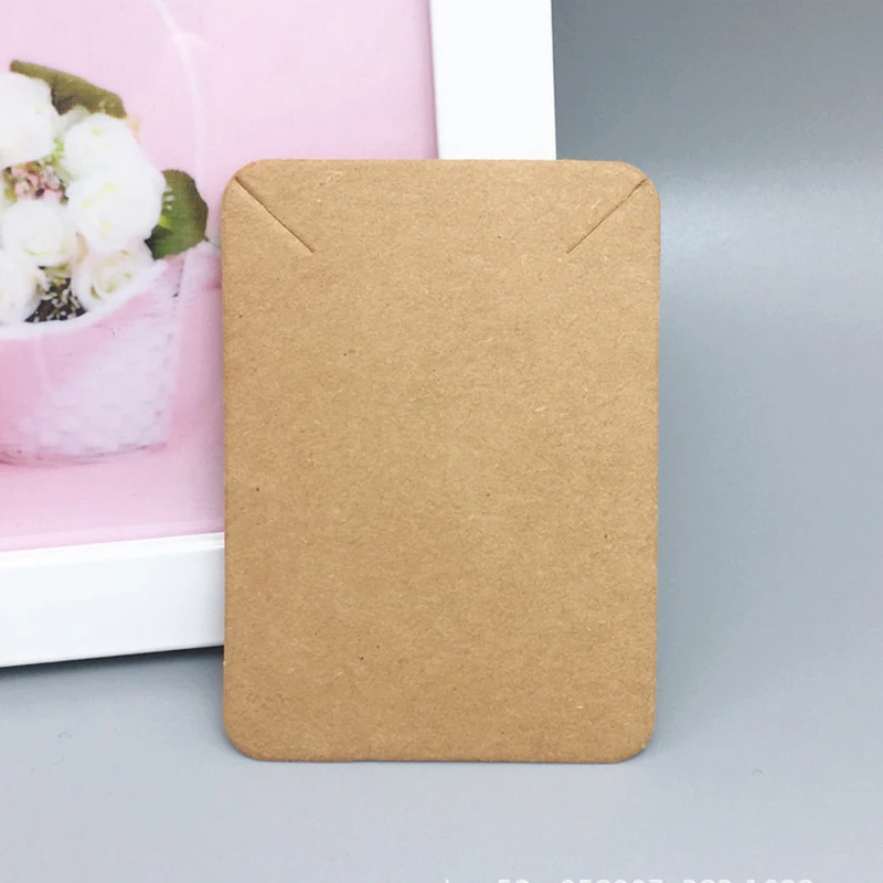 50Pcs 7.8x5.6cm Square Bracelets Necklaces Display Cards For DIY Jewelry Making Flower Flamingo Print Kraft Paper Hang Price Tag