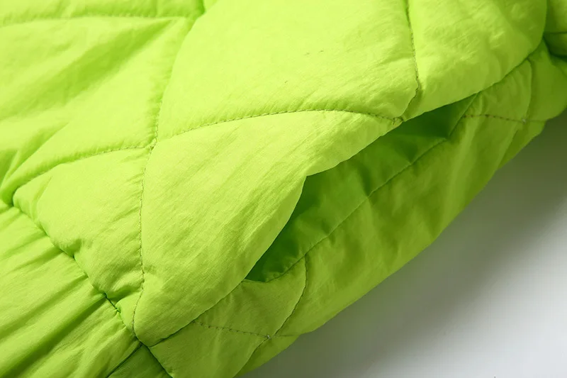BOOFEENAA женские пальто и куртки зимняя одежда неоновая зеленая стеганая куртка-пуховик на подкладке с пупырышками полосатый каждодневный свободный парка C87-BD43