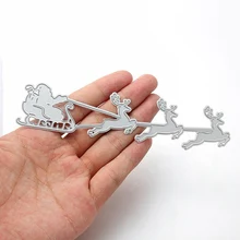 Natal Da Rena de Santa Trenó Die Set Soco Cortador de Faca De Corte De Metal Para Limpar Selo Cartão DIY Fazer Scrapbooking(China)