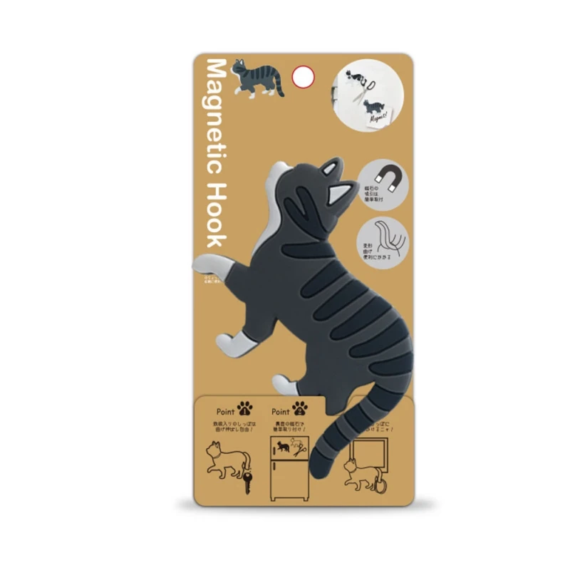 

Home Multifunctional Lovely Cartoon Cat Fridge Magnet Hook Refrigerator Magnetic Sticker Hooks