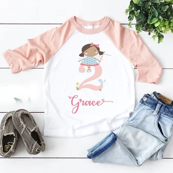

Custom 2nd Old Fairy Girl Shirt,Toddler Shirt,Personalized 3rd Birthday Girl Raglan 3/4 Shirt,Fourth Birthday Girl Outfit