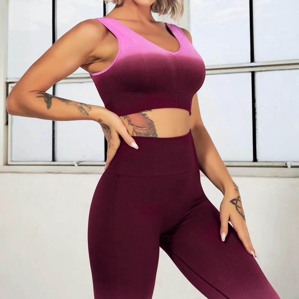 Yoga Set Seamless Women Gym Sport Suit 2pcs Sports Set Clothing For Women Gym Set Women Fitness