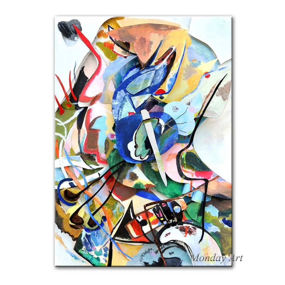 Холст искусство 100% ручная роспись Wassily Kandinsky геометрическое абстрактное
