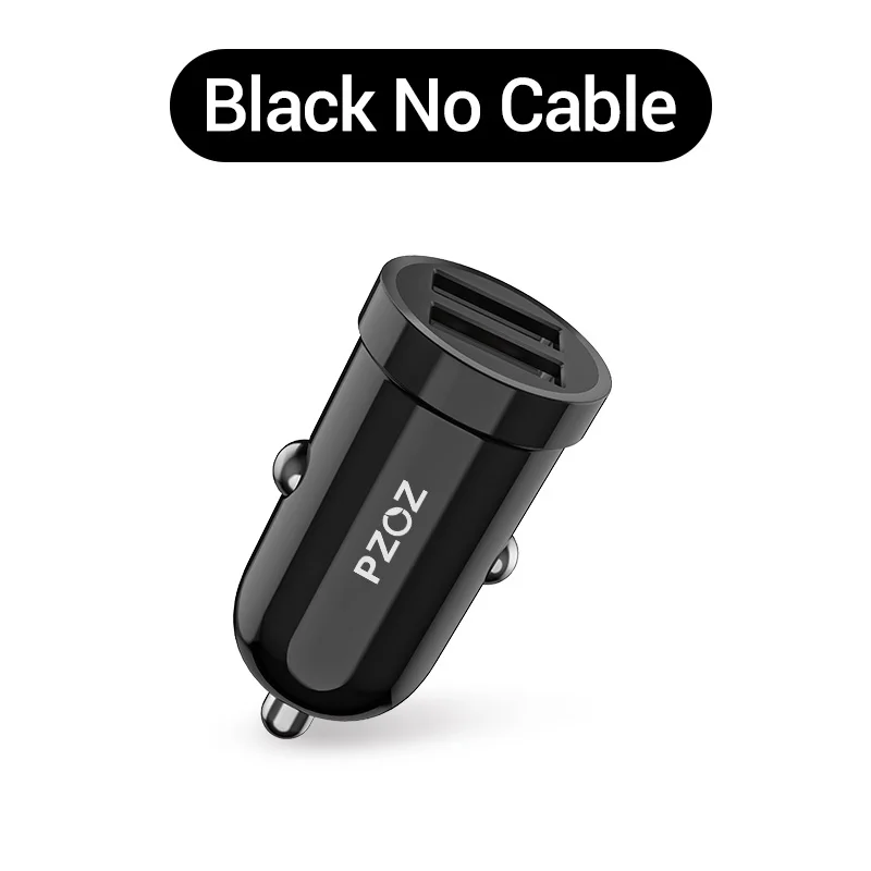 PZOZ мини USB Автомобильное зарядное устройство для мобильного телефона планшета gps двойной порт автомобильное зарядное устройство USB 3.1A быстрая зарядка автомобильное зарядное устройство адаптер - Тип штекера: Black NO Cable