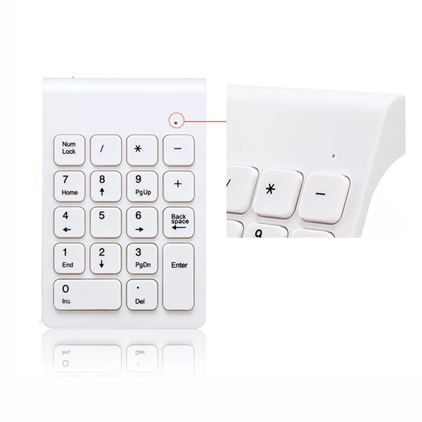 Wireless 2 4GHz 18 Keys Number Pad Numeric Keypad Keyboard for Laptop PC Mac white 4