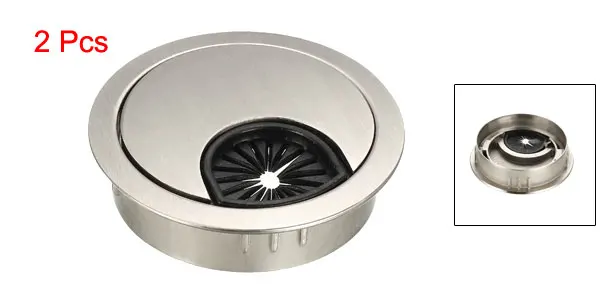 Brushed Silver 50mm Uxcell 2 шт. Крышка для кабельного отверстия 50-80 мм цинковый сплав настольная втулка для проводного органайзера яркое серебро/черный/бронза/серебро/красная бронза - Цвет: Brushed Silver 50mm