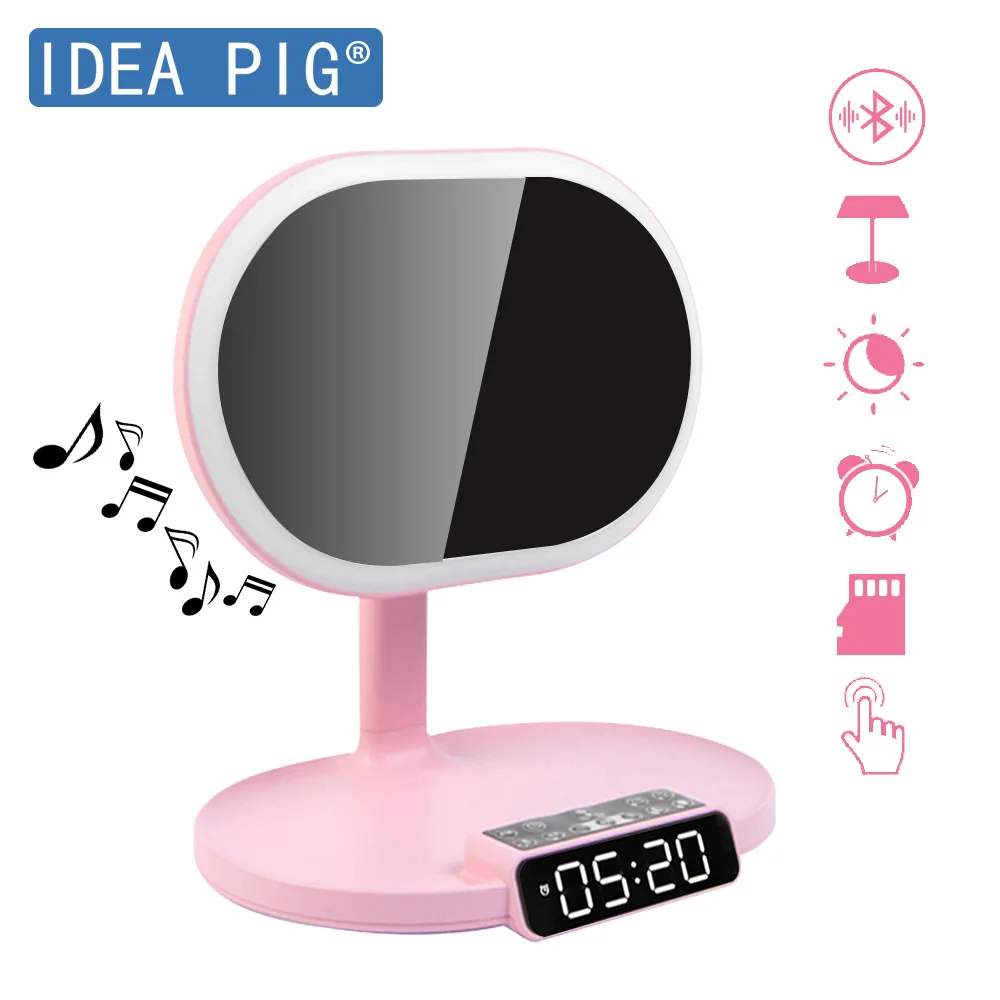 

Woman LED Music Makeup Mirror Bluetooth Speaker Health Beauty Tool Adjustable Lights Girlfriend Gift Home Decoration Accessories