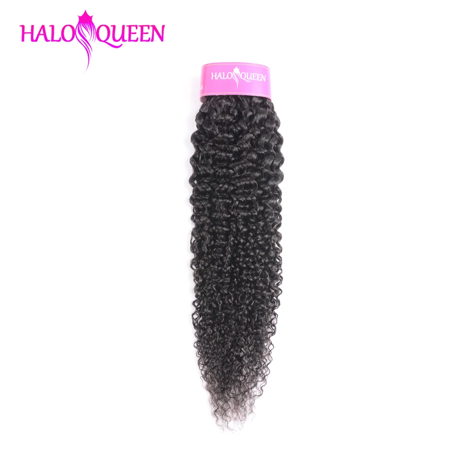

HALOQUEEN Kinky Curly Hair Bundles Peruvian Hair Weave Bundles 100% Human Hair Bundles Natural Color Non Remy Hair Weave