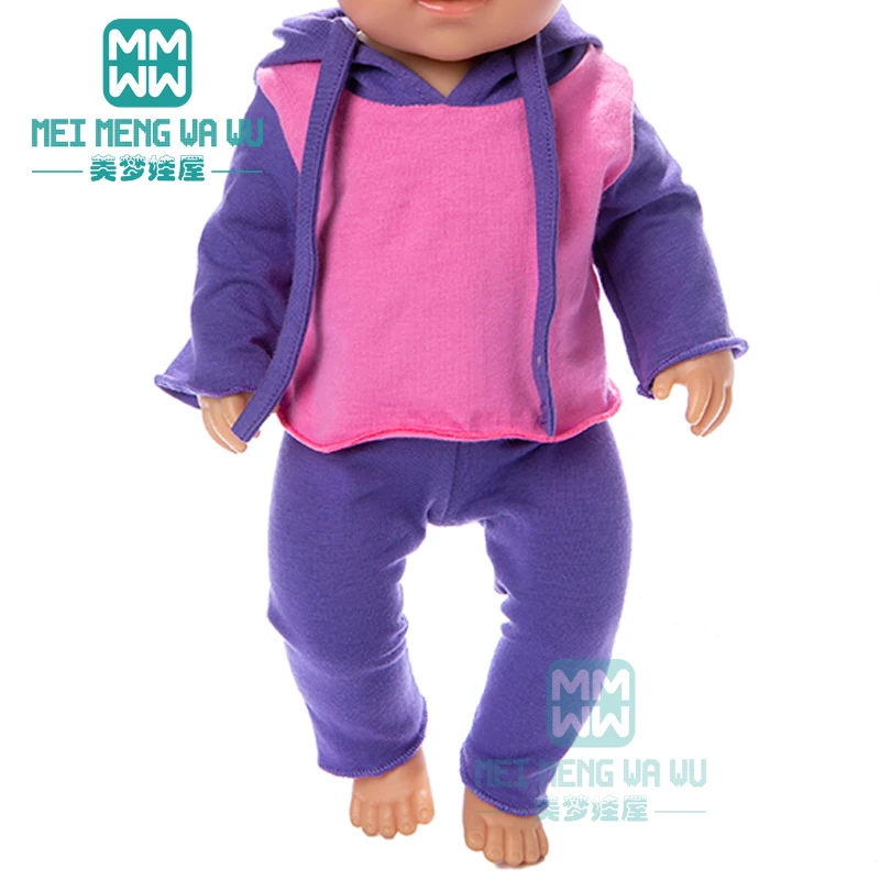 Детская Одежда для куклы, подходит 43 см, аксессуары для новорожденных, модная розовая спортивная одежда, повседневный костюм