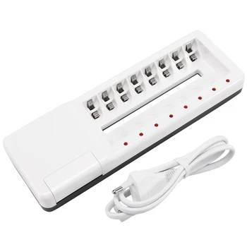 

8 Slots Aa Aaa Battery Charger Quick Charge With Led Display For Aa Aaa Nimh Nicd 1.2V Rechargeable Batteries With 2 Usb Ports E