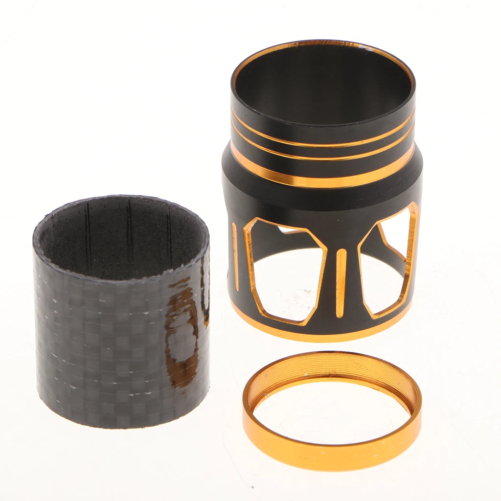 Fishing Reel Seat Set Aluminum Alloy Plastic Locking Nut Decorative Trim Ring Rod Repair Fishing Reel Seat Fishing Tools