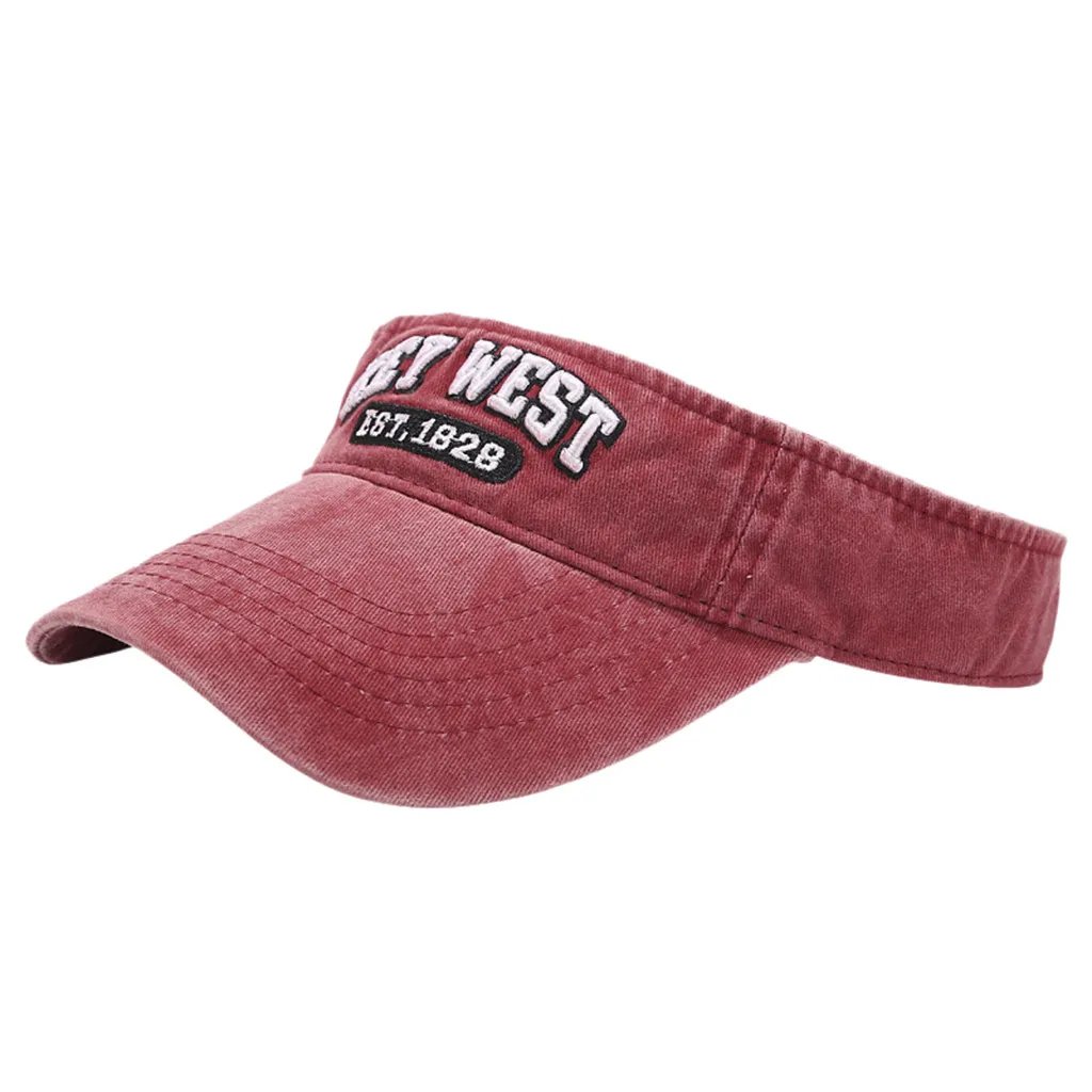 

SAGACE 2019 Men and women washed old letters empty top hat autumn and winter sun visor leisure golf hat UV multicolor unisex