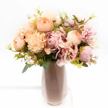 

3 Bundle Artificial bouquet DIY Artificial flower European-style Holding flower Christmas decoration for home wedding vase decor