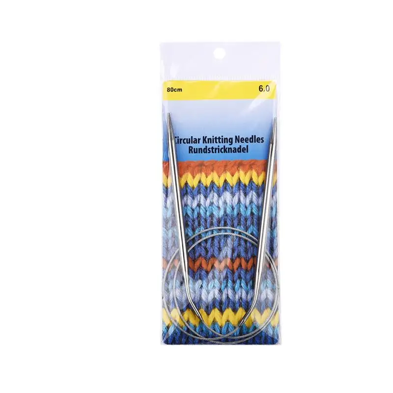 Stainless Steel Circular Knitting and Crochet Needles - 80cm, 2.0-10mm | Premium DIY Weaving Craft Tools