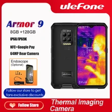Ulefone – téléphone portable robuste Armor 9, caméra d'imagerie thermique FLIR®Smartphone Android 10, 128 go, Helio P90, 6600mAh, 64mp, téléphone portable 