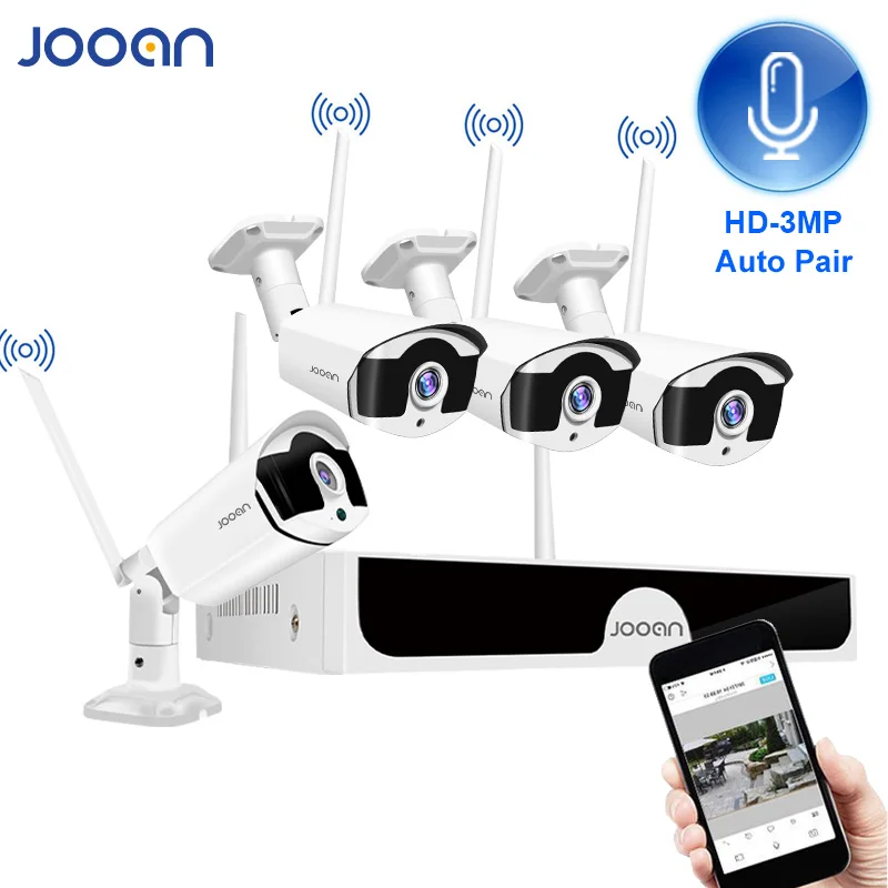 JOOAN Беспроводная система наблюдения комплект 3MP камер домашней безопасности