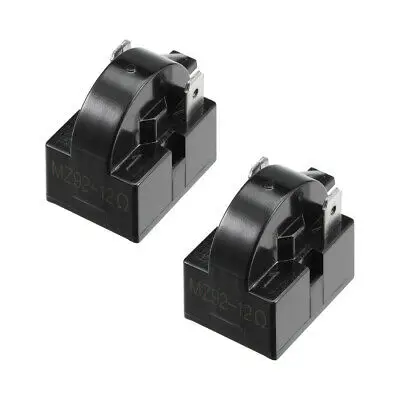 

2 Pcs 12 Ohm 2 Pin Refrigerator PTC Starter Relay Replacement Part Black