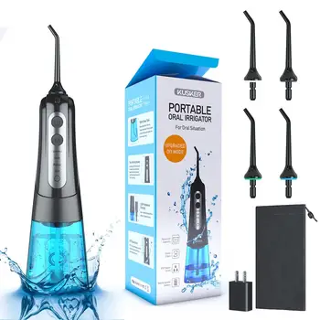 

KUSKER Oral Irrigator Water Flosser Portable Dental Water Jet 300ML Water Tank Waterproof Teeth Cleaner USB Rechargeable