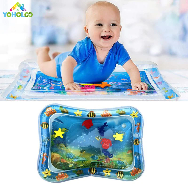 Детский Надувной аквариумный коврик для игры в воду, игрушка с животиком, водяная подушка, Новорожденные малыши, водяное сиденье для ползания
