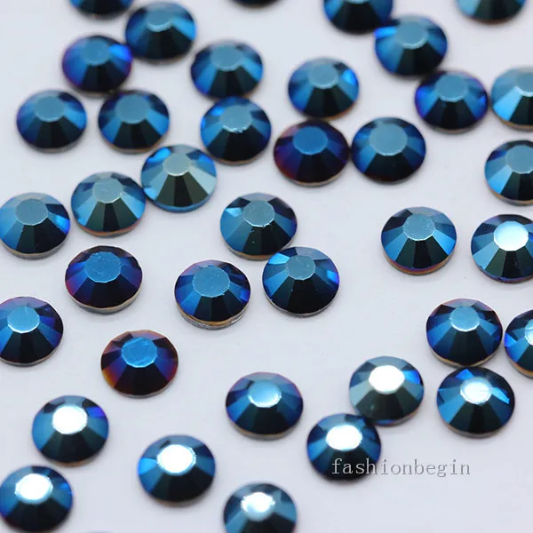 blue plated 144/1440p ss3 44 цветные стразы для маникюра без горячей фиксации украшение для ногтей свадебные открытки для изготовления хрустального стеклянного камня - Цвет: blue plated