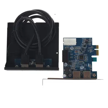 

PCI Express PCI-E Card 2 Port Hub Adapter + USB 3.0 Front Panel 5Gbps Hi-Speed