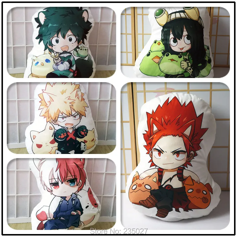 

Аниме Мой герой Академия Izuku Bakugou Todoroki Asui Kirishima фигурка Подушка игрушка мягкая плюшевая кукла двусторонний чехол 50 см