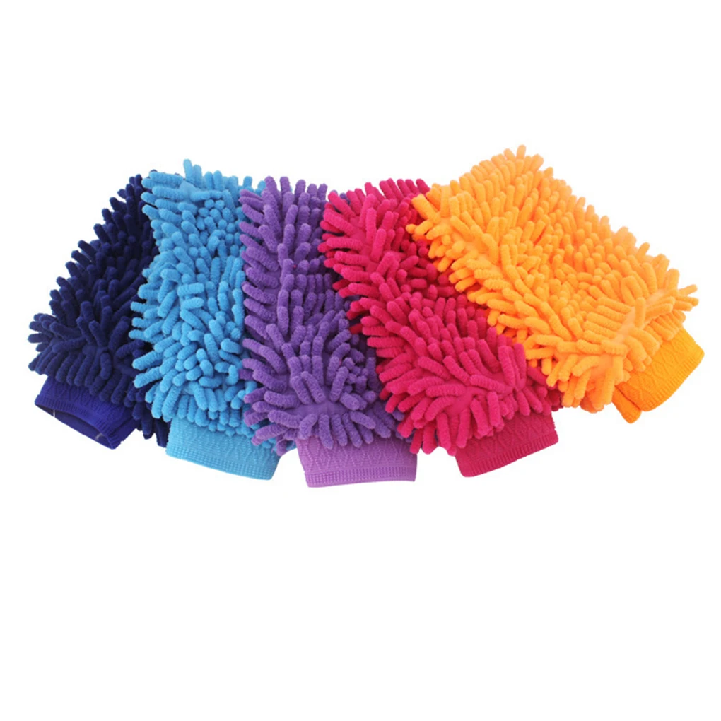 Color Random Mitt Chenille Car Window Washing Home Cleaning Cloth Duster Towel Gloves Wash Tool | Автомобили и мотоциклы
