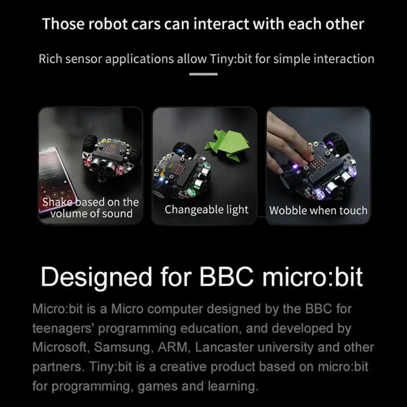 1 Набор микро: бит графическое Программирование робот Мобильная платформа умный автомобиль V4.0 поддержка линии патруль окружающий светильник аксессуары