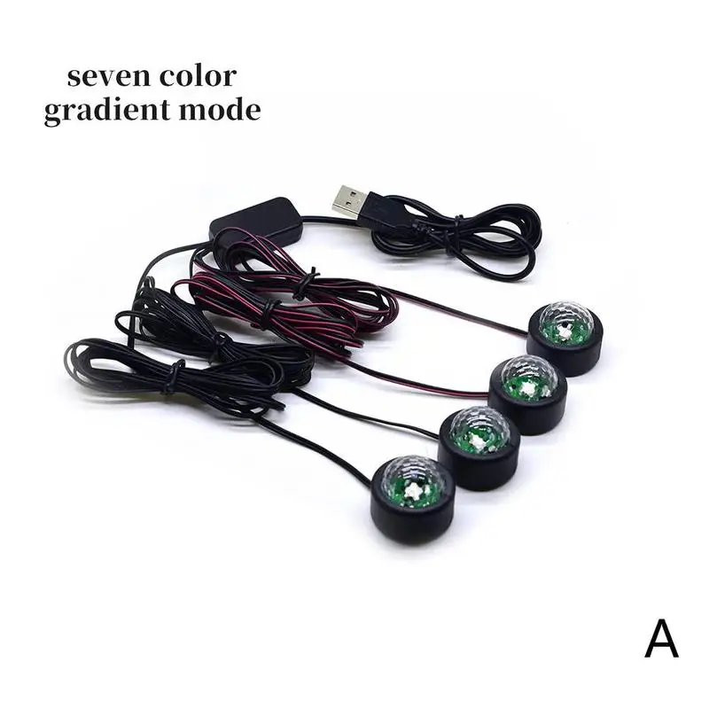 USB СВЕТОДИОДНЫЙ светильник для автомобиля, атмосферная звезда, DJ RGB, цветная музыкальная звуковая лампа, Рождественский декоративный светильник для интерьера - Цвет: Colorful gradient