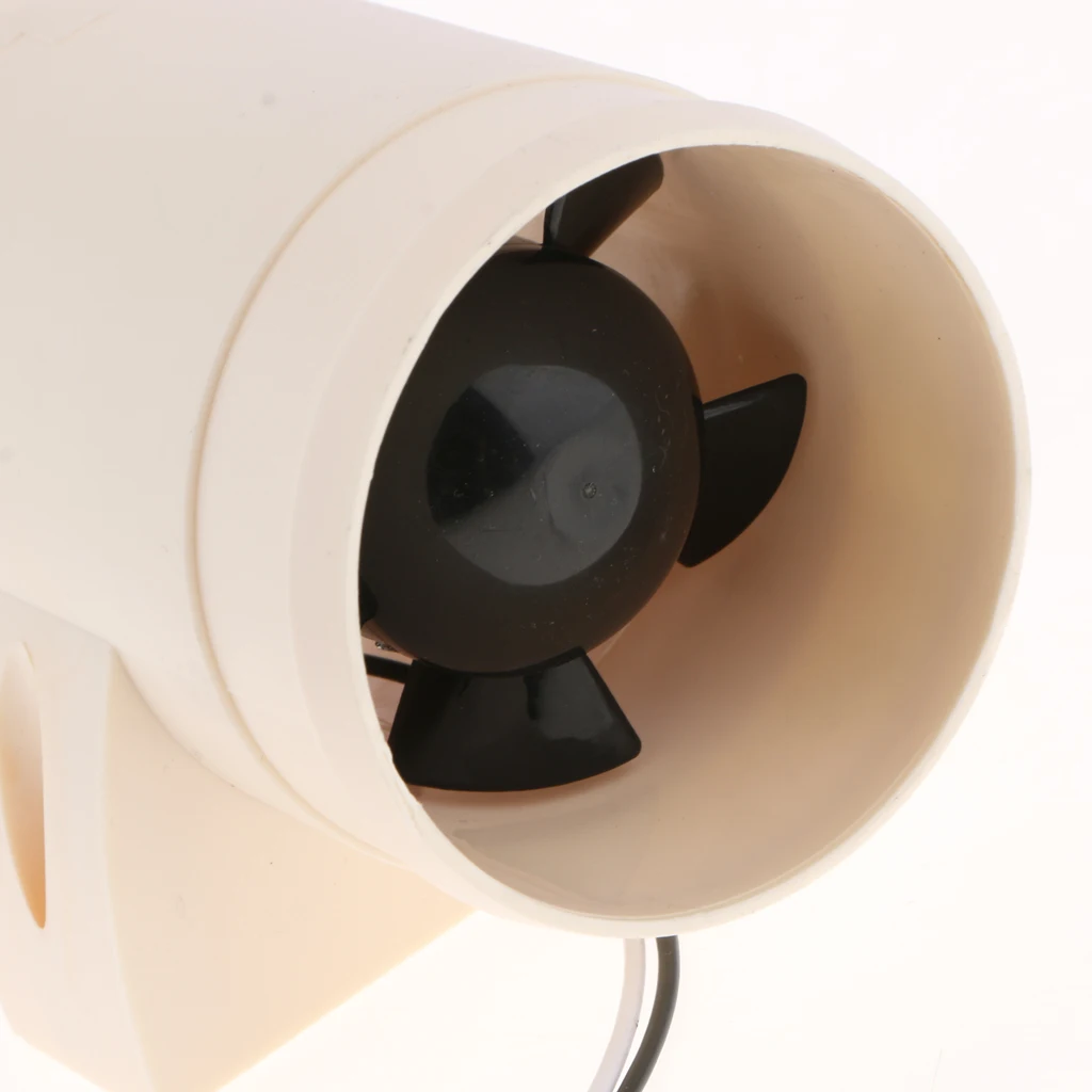 Marine Electric Turbo in Line Bilge Blower Cabin Ventilation 3 inch 76mm Diameter 12V - Waterproof - White