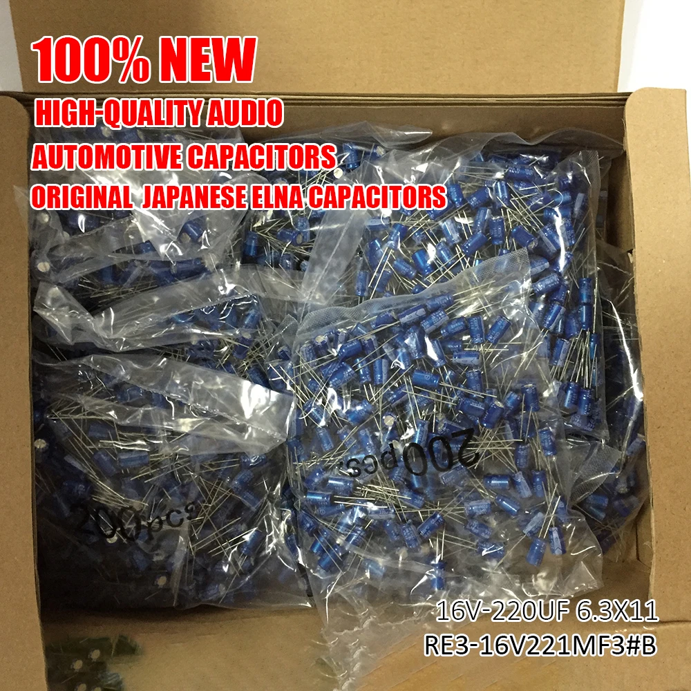 Diymore 10 шт./лот алюминиевый электролитический конденсатор RE3 16V 220μF емкость 6,3*11 мм 16V220μF ELNA аудио конденсатор