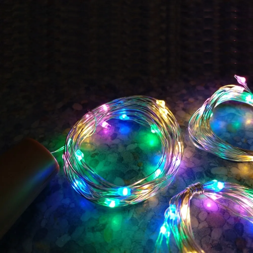 10LED 15LED 20LED Solar LED Cork Wine Bottle Stopper Copper Garland Wire Fairy String Light 1M/1.5M/2M Outdoor Party Decoration
