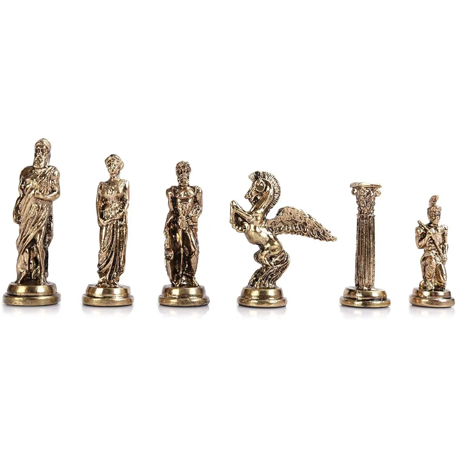 US $204.90 Medium Mythologic Pegasus Metal Chess SetHandmade PiecesNatural Solid Wooden Chess BoardOriginal Pearl on Board