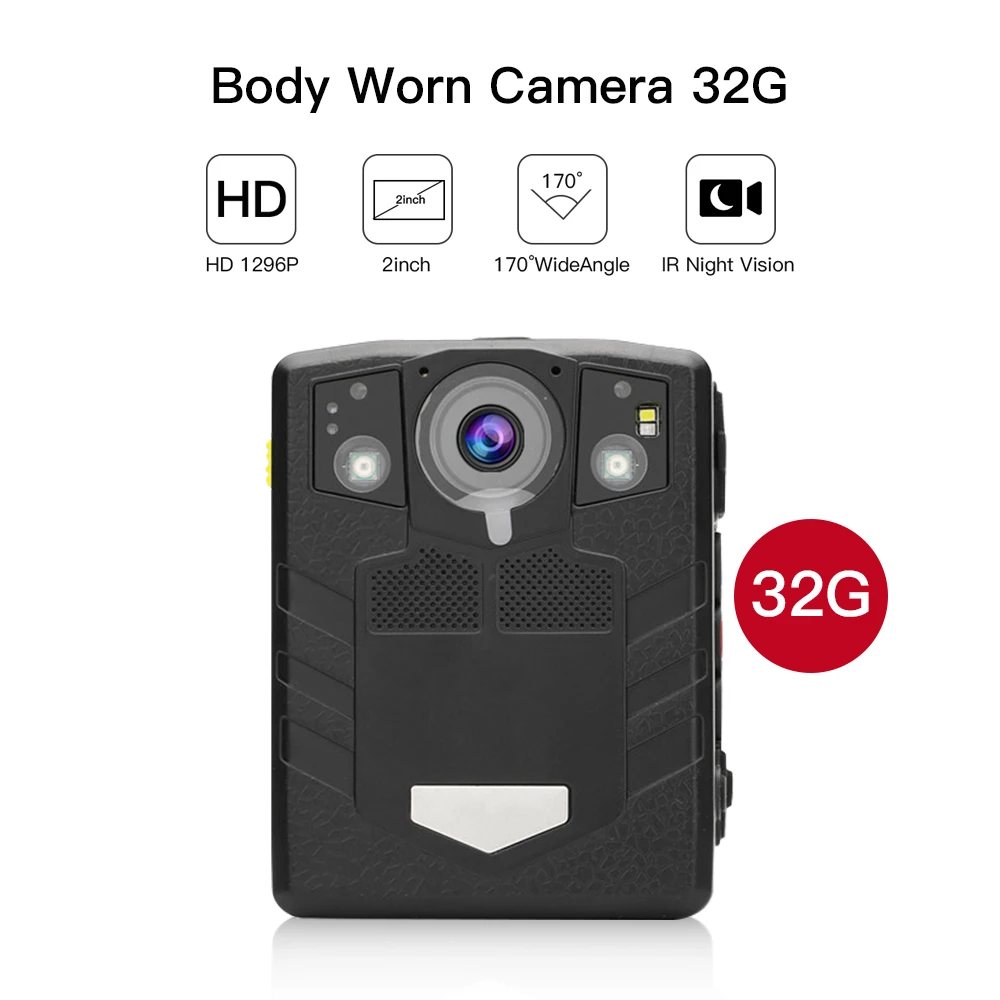 

Body X21PLUS Worn Camera HD 1296P Security Video IR Night Vision Built in 64GB 170 Wide Angle Lens Mini Cameras