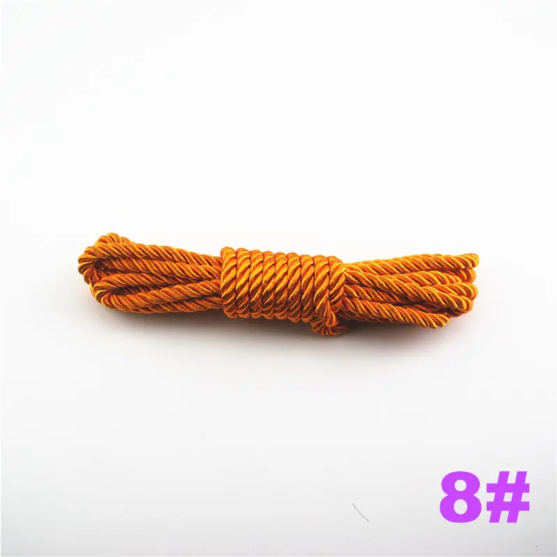DIY Cord Jewelry findings 5 мм сплошной цвет 3 плетеный шнур нитки декоративные скрученные атласные полиэфирные шпагаты 5 м/шт. DS220 - Цвет: 8