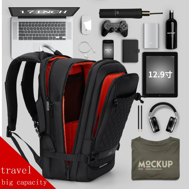 Водонепроницаемый 15,6 дюймовый мужской профессиональный рюкзак для ноутбука с USB зарядкой, повседневная мужская Спортивная дорожная сумка, рюкзак для мужчин