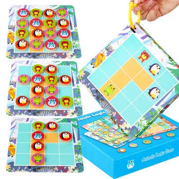 

Nine or Sixteen Palaces Animal Logic Game Puzzle Desktop Toy Wooden Puzzle Toy Games Observation Logical Thinking Ability