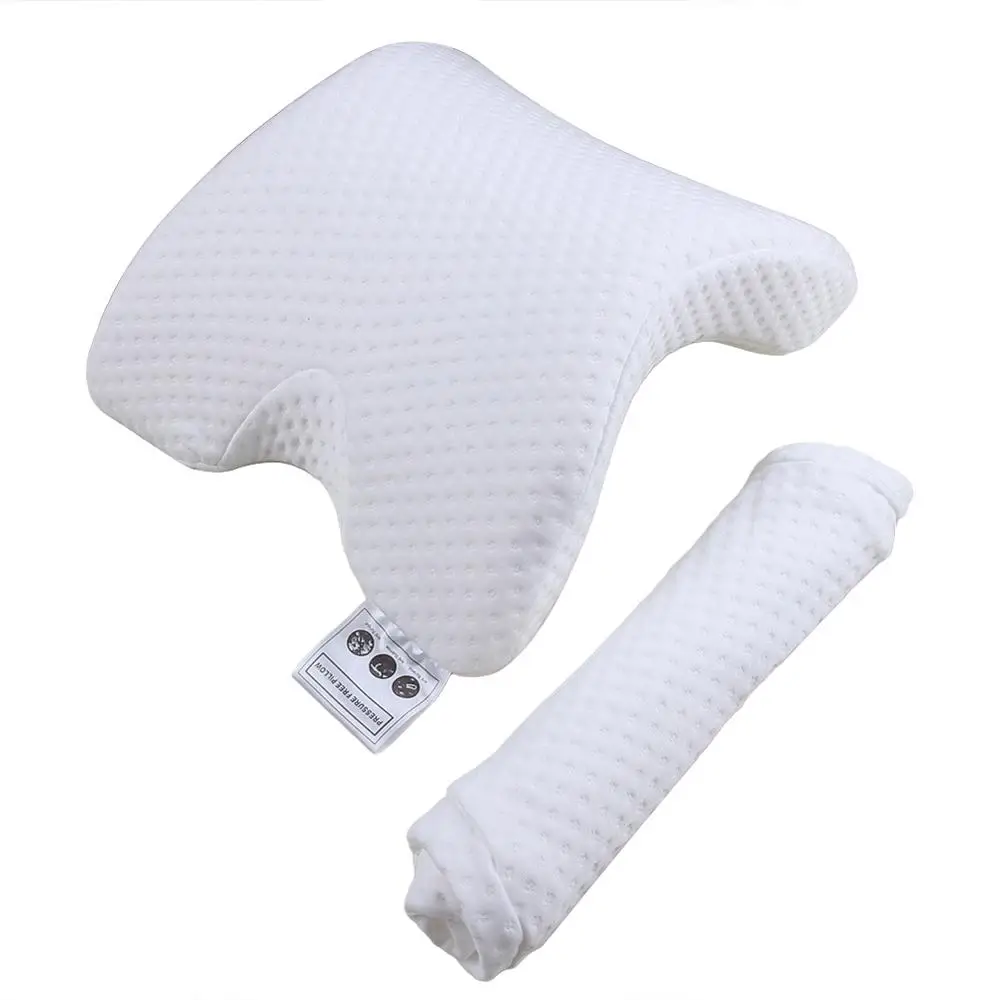 Durable Multifunction Memory Foam Pillow Cervical Neck Pillow for Sleeping, U shaped Ice Silk Fabric Arched Office Rest Pillow