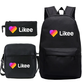 

LIKEE Kids Prints Backpack 3 Sets For Teenagers Boy School Bag Likee Bagpack Women Men Casual Backpack Children Laptop Book Bag