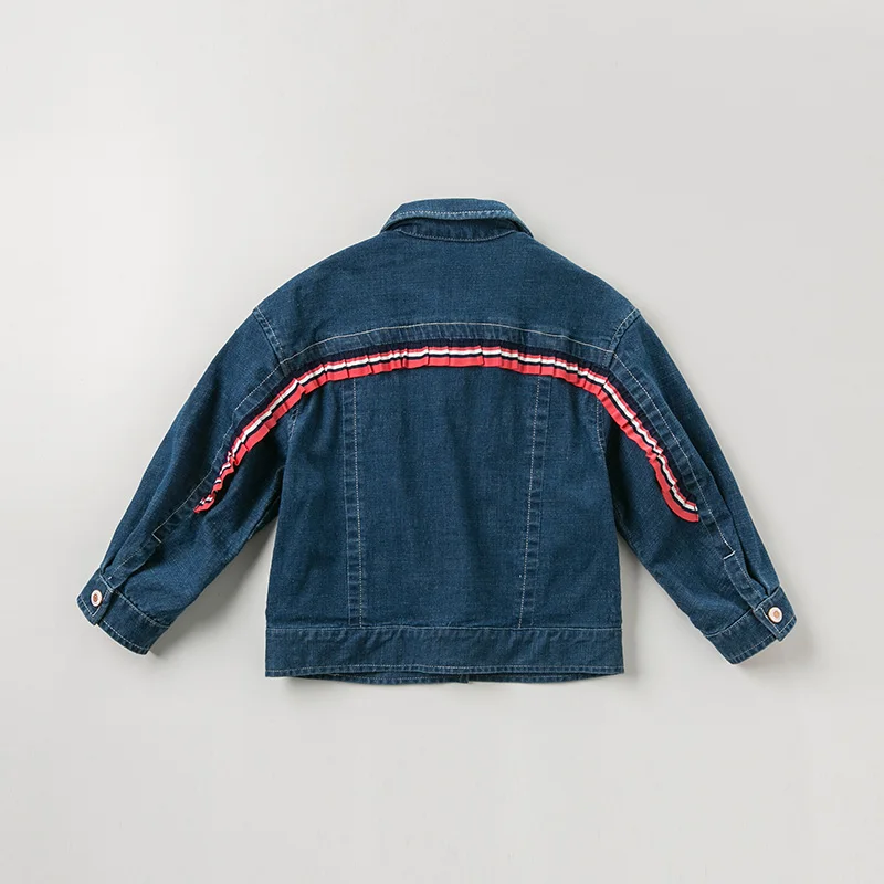 DBK10661 dave bella autumn kids girls fashion long sleeve blue love coat children cute tops high quality outerwear