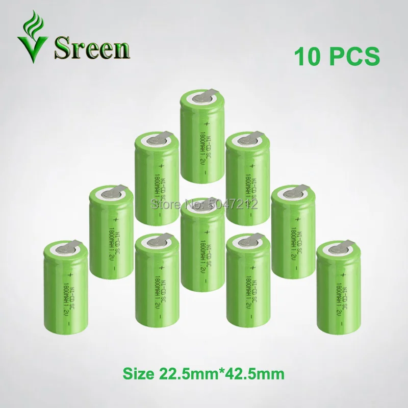 Аккумуляторная батарея 1800mAh 1,2 V SC NI-CD с никелевым листом DIY to Subc аккумуляторные батареи