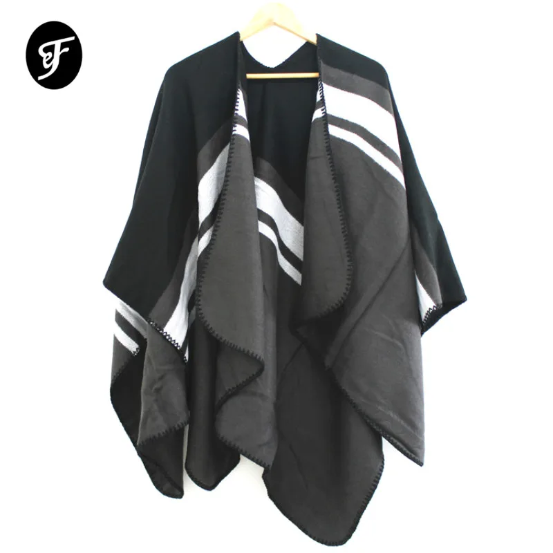 

Cardigan Poncho Cape For Women Elegant Cardigan Shawl Wrap Sweater for Fall Winter Stripe Pattern Pashmina Shawl Scarves Ruana