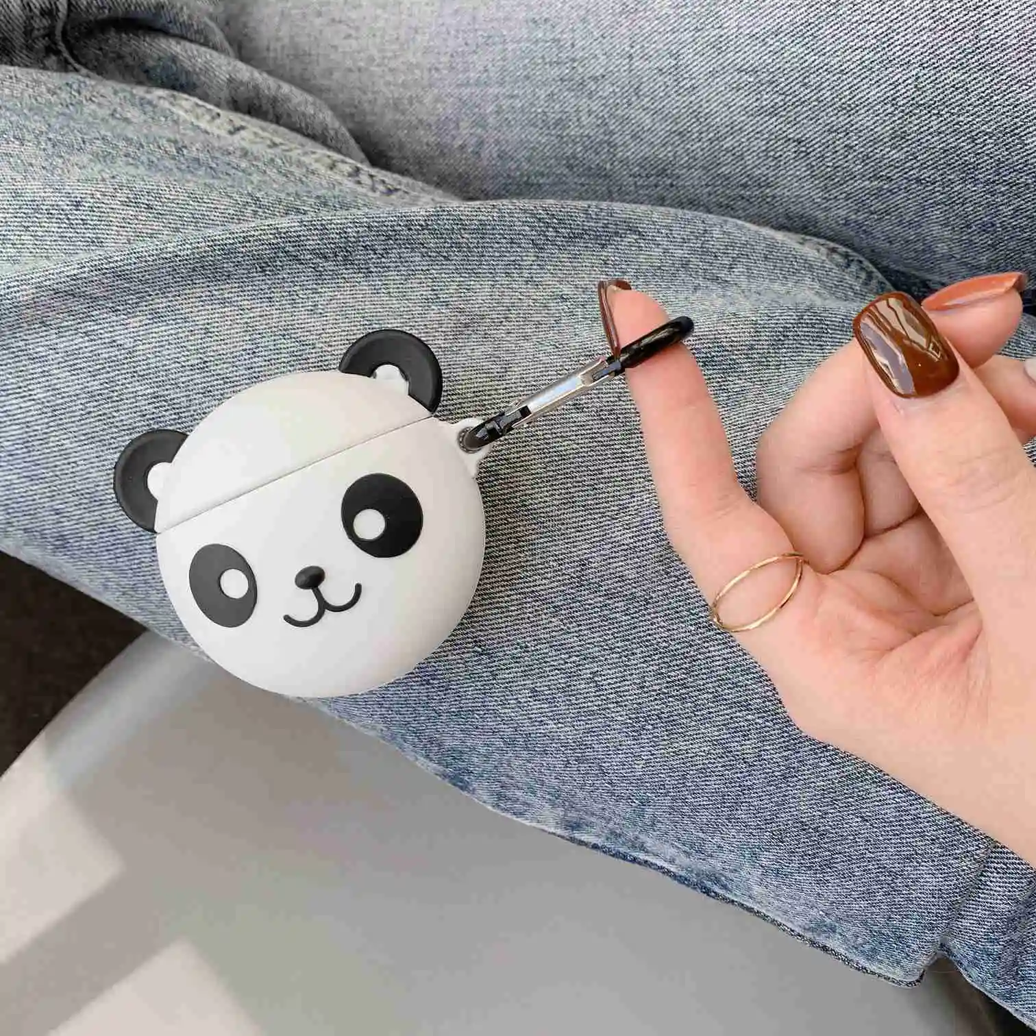 A19 Для AirPods 2 Чехол с милым мультяшным 3D забавным животным силиконовый защитный чехол для Air pods чехол Bluetooth чехол для наушников с крючком - Цвет: A19