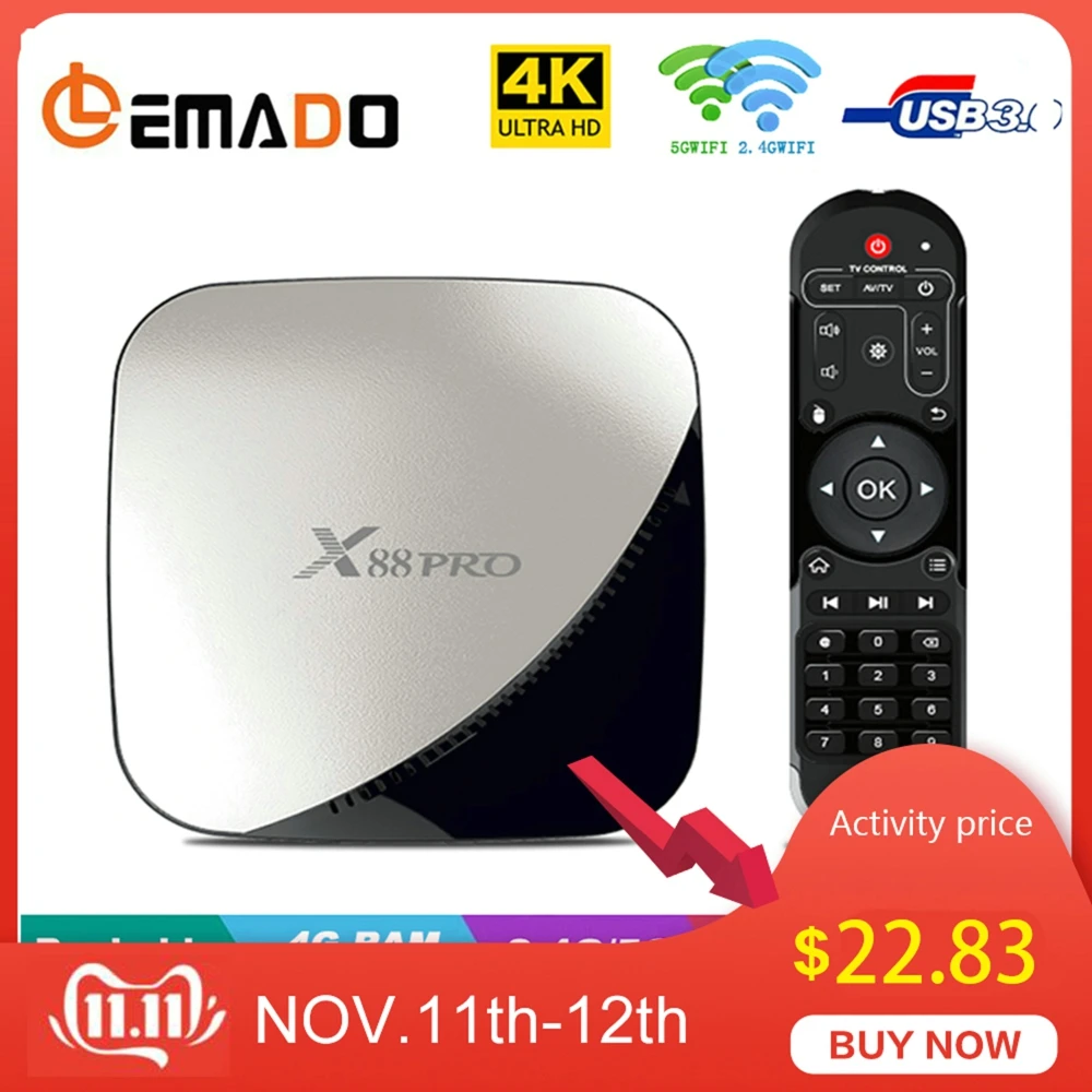 LEMADO X88 PRO tv BOX Android 9 0 RK3318 Neflix Youtube 64G rom 4G ram 4K 3D USB3.0 HDMI2.0 Google плеер Медиа Smart