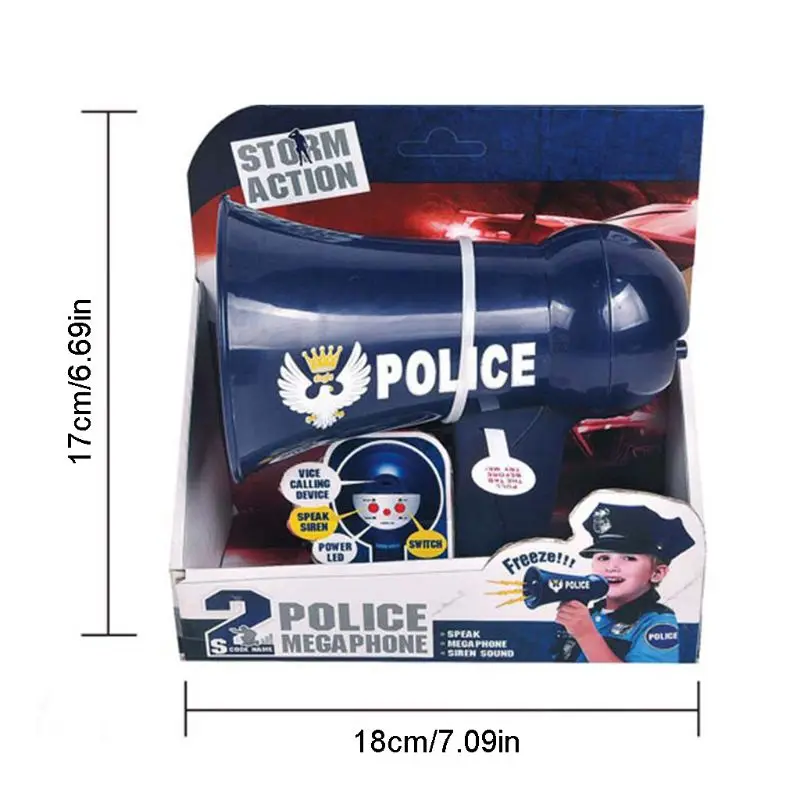 Megaphone for Kids Pretend Props for Kids Children Voice Changer Officer ToysFireman Hat Costume 6