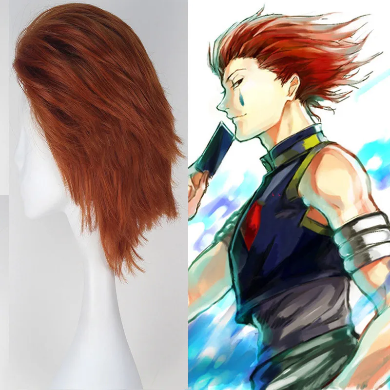 

Anime Hunter X Hunter Hisoka Wigs Short Hair Cos Japanese Mens Womens Cosplay Props Accessories Halloween Gift